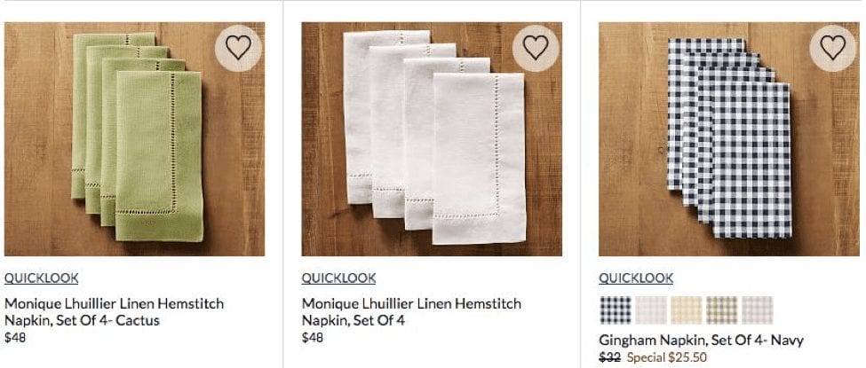 Pottery Barn linen napkin